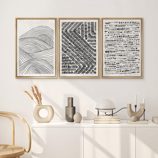 Black and white series X l Set of 3