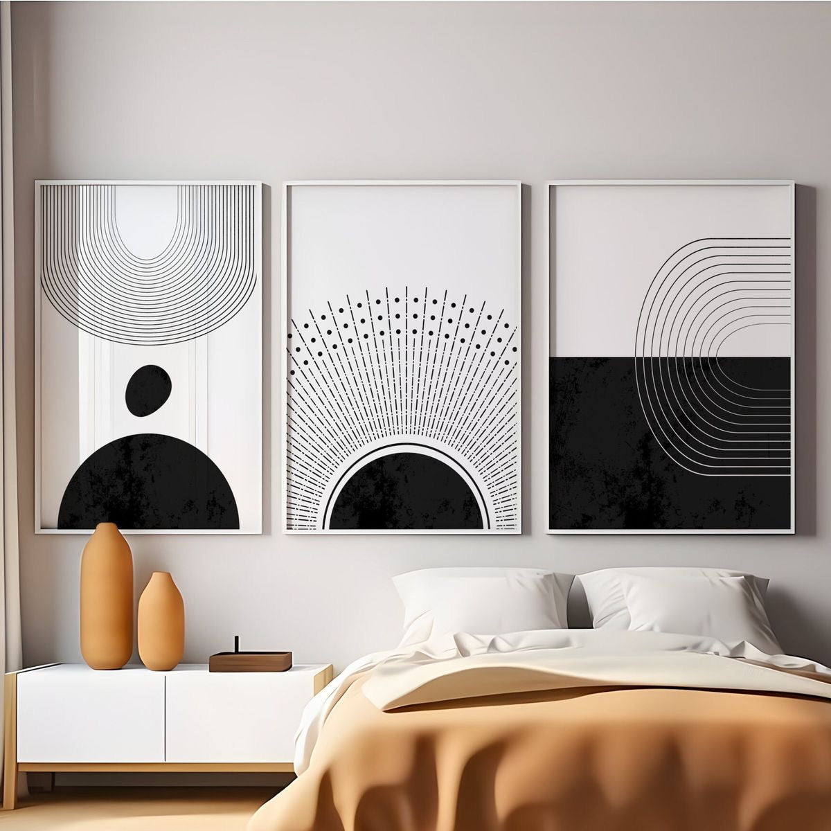 Black and white series XI I Set of 3