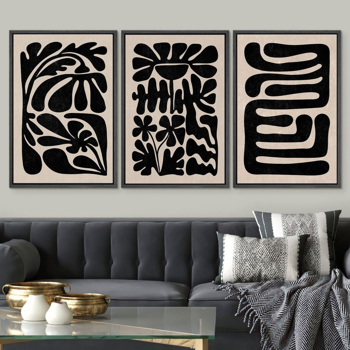 Black and white series V I Set of 3