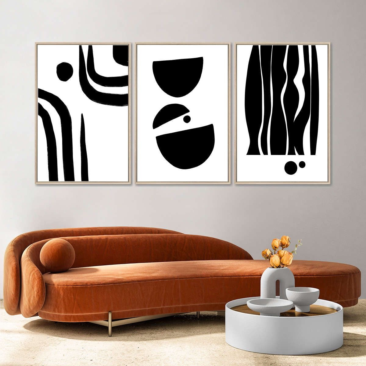 Black and white series IX I Set of 3