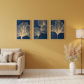Navy Blue & Gold Wall Art | Set of 3