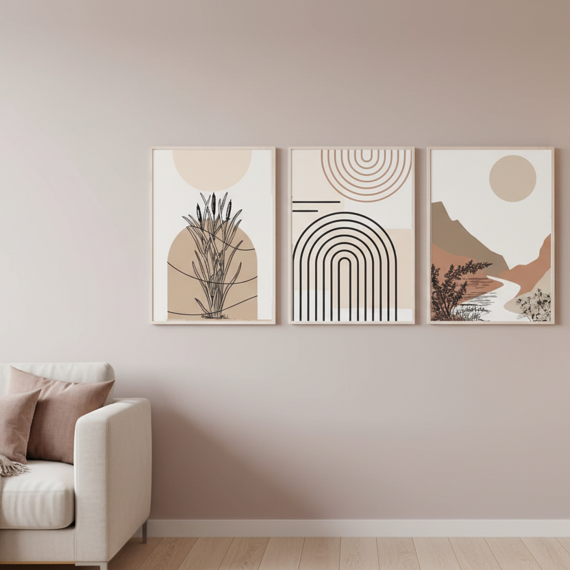 Neutral Abstract Art | Set of 3