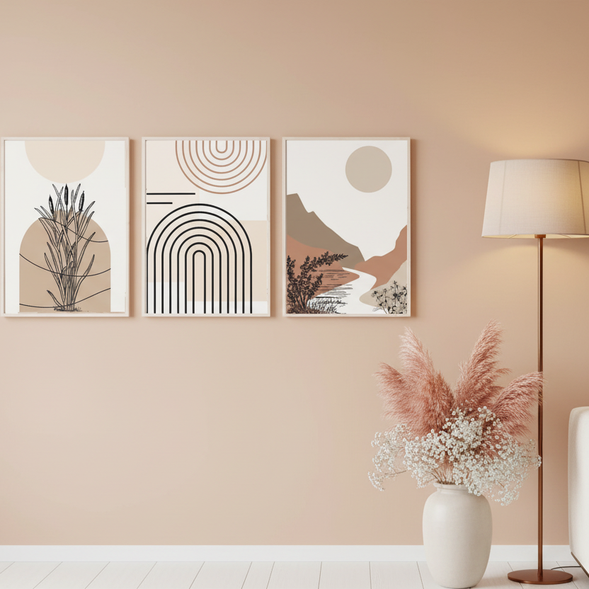 Neutral Abstract Art | Set of 3