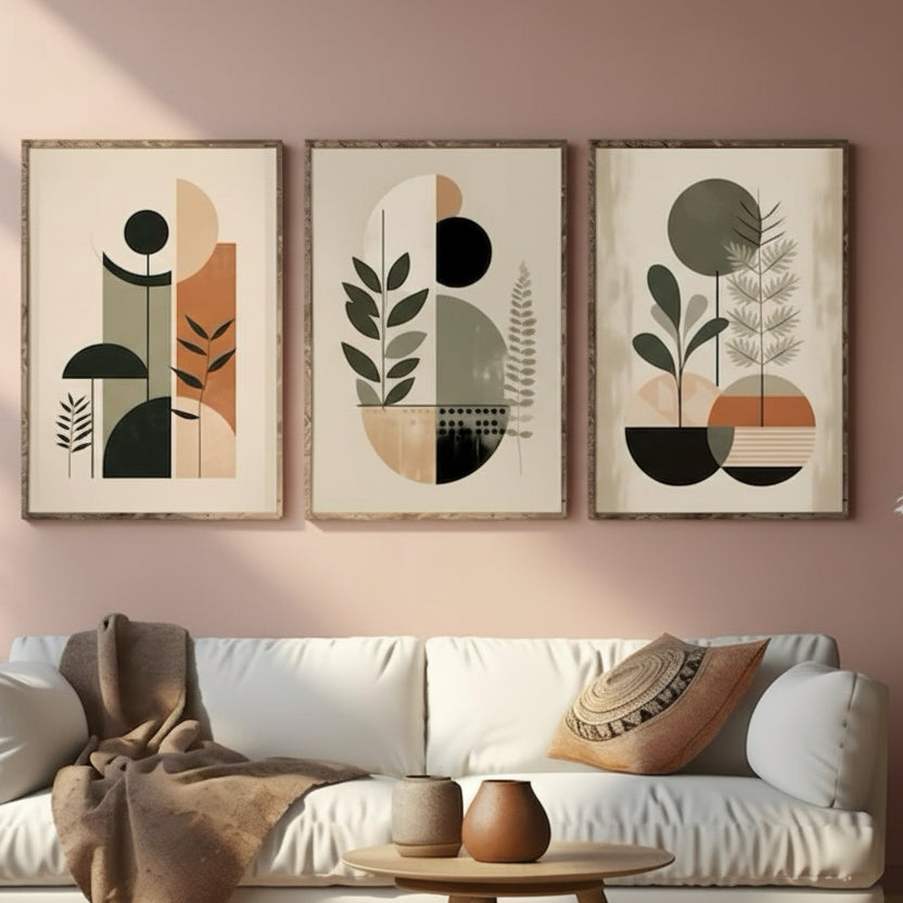 Boho Abstract Wall Art | Set of 3