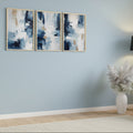 Navy Blue Abstract Art | Set of 3