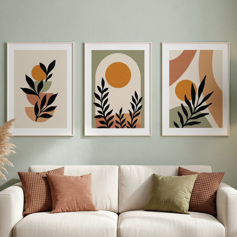 Boho Abstract Wall Art | Set of 3