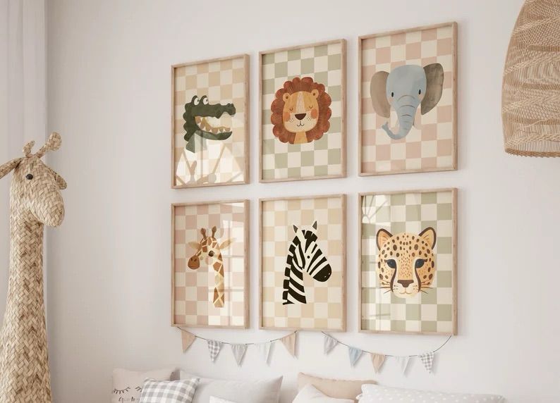 Animals Wall Art for Kids | Set of 6
