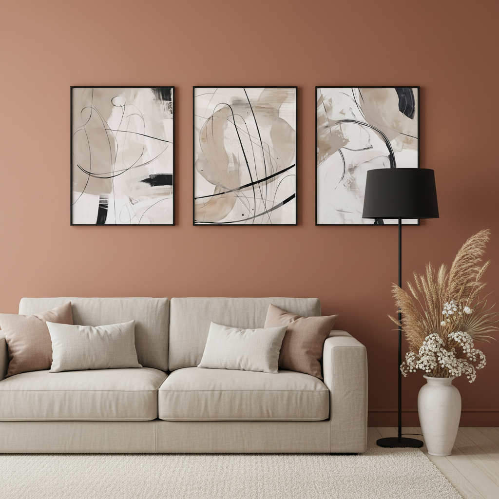Neutral Nordic Modern Wall Art | Set of 3