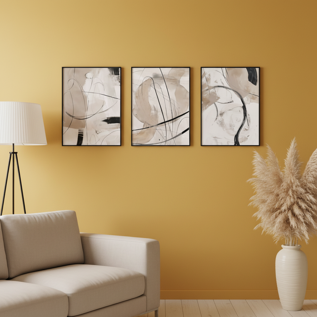 Neutral Nordic Modern Wall Art | Set of 3