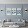 Blue Flower - Set of 3