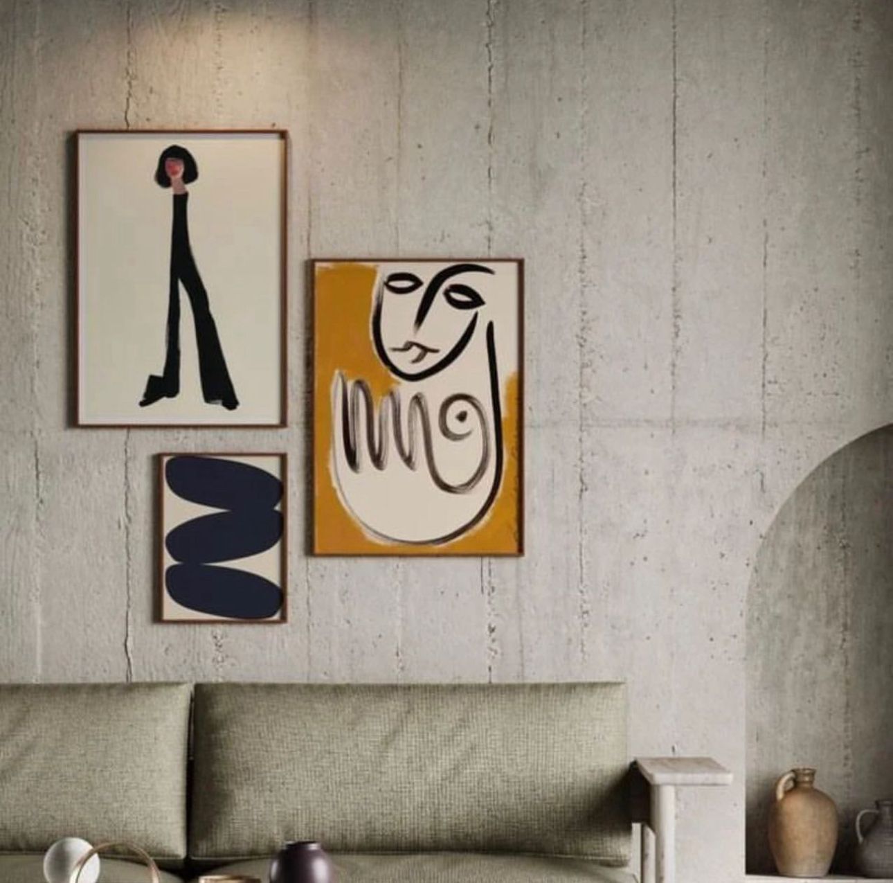 Abstract Shapes Framed Posters Wall Art | Set of 3