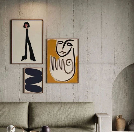 Abstract Shapes Framed Posters Wall Art | Set of 3