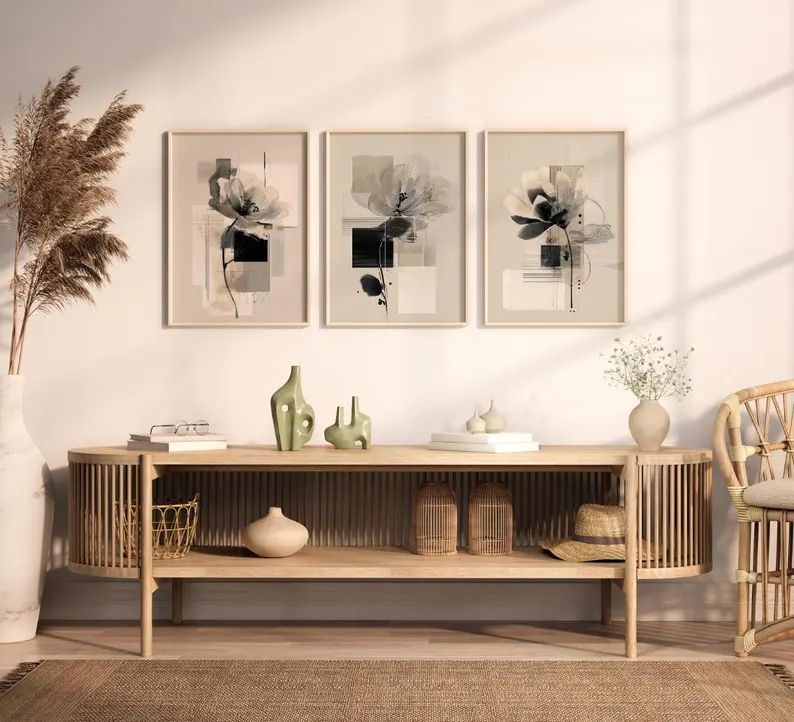 Abstract Modern Floral Art | Set of 3